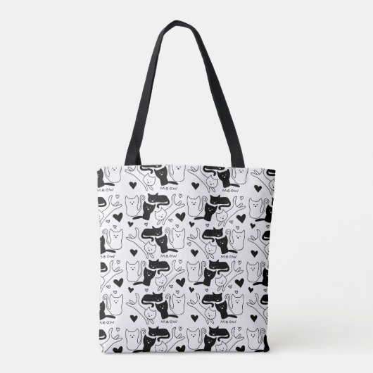 Kat Galore-patroon Tote Bag (Achterkant)