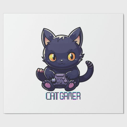 Kat Gamer Cadeaupapier (Vlak)