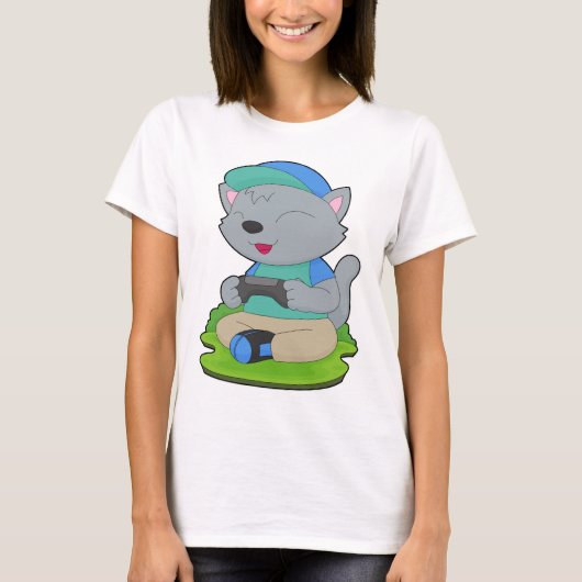 Kat Gamer Controller T-shirt (Voorkant)