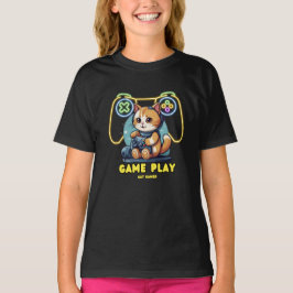 Kat gamer, spel spelen t-shirt
