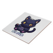Kat Gamer Tegeltje (Zijkant)