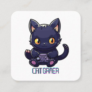 Kat Gamer Vierkante Visitekaartje