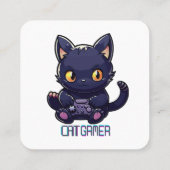 Kat Gamer Vierkante Visitekaartje (Achterkant)