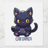 Kat Gamer Wijn Etiket (Enkel label)