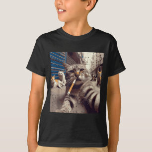 Kat Gangster Straatkatten Selfie Grappige Meme Hum T-shirt