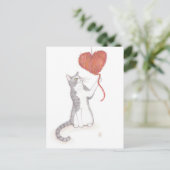 Kat & Garen Hart Valentijn Feestdagenkaart (Staand voorkant)