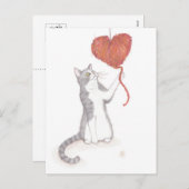 Kat & Garen Hart Valentijn Feestdagenkaart (Voorkant / Achterkant)