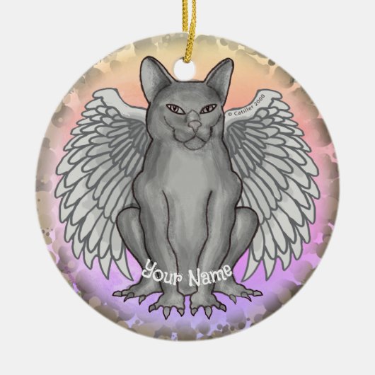 Kat Gargoyle versiering Keramisch Ornament (Voorkant)