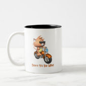 Kat - geboren om vrij te zijn tweekleurige koffiemok (Links)