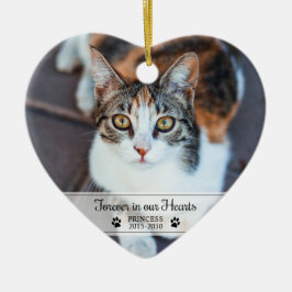 Kat Gedenk Voor Altijd In Onze Hartjes Foto Keramisch Ornament
