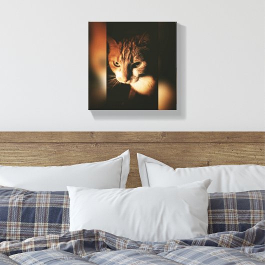Kat gedrukt op canvas (Insitu (Slaapkamer))