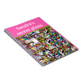 Kat Gekke Clowder van katten, kleurrijk cadeau Notitieboek (Rechterzijde)