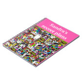 Kat Gekke Clowder van katten, kleurrijk cadeau Notitieboek (Linkerzijde)