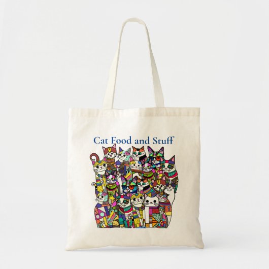 Kat Gekke Clowder van katten, kleurrijk cadeau Tote Bag (Voorkant)