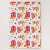 Kat gekke waterverf leuk cartoon-muizenpatroon legpuzzel (Verticaal)