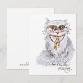 Kat gekleed voor het feest notitiekaartje (Voorkant / Achterkant)