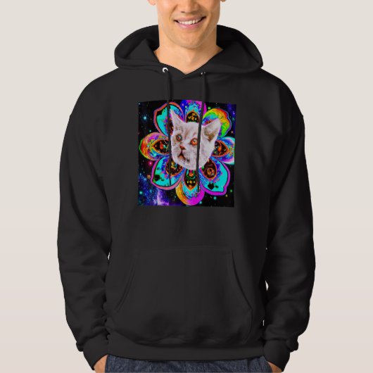 Kat-gelaatbloem, googelkitten hoodie (Voorkant)