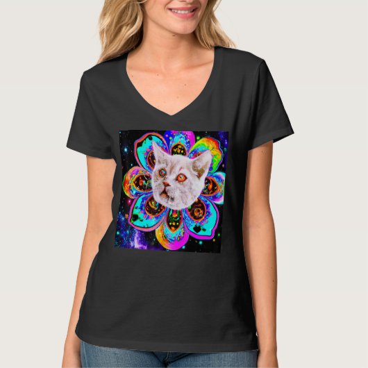 Kat-gelaatbloem, googelkitten t-shirt (Voorkant)