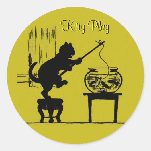 Kat Gele kat Silhouette stickers (Voorkant)