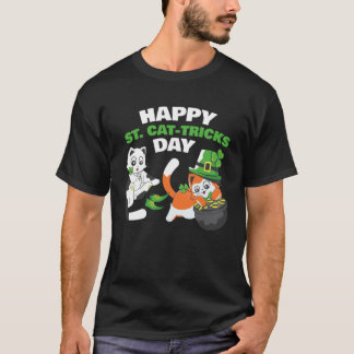 Kat Gelukkig St Catricks Dag Ierland Feest Ierse K T-shirt
