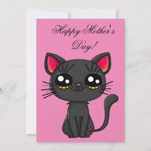 Kat Gelukkige Moederdag Kaart (Voorkant)