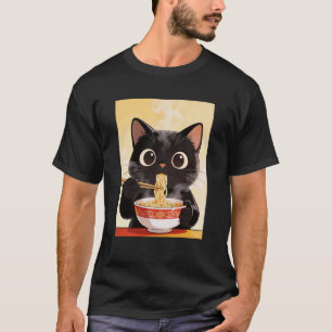 Kat geniet van Ramen Noodle Soep T-shirt