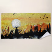 Kat geobsedeerd door de motorhanddoek strandlaken (Voorkant)