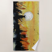 Kat geobsedeerd door de motorhanddoek strandlaken (Voorkant)