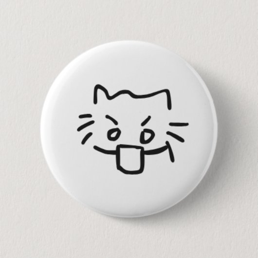 Kat geschokt ronde button 5,7 cm (Voorkant)