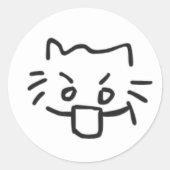 Kat geschokt ronde sticker (Voorkant)