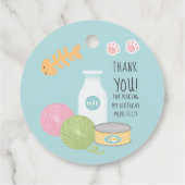 Kat Gesponnen op dag van geboorte Bedankjes Labels (Achterkant)