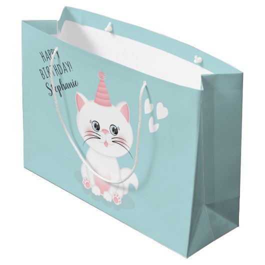 Kat Gesponnen op dag van geboorte Groot Cadeauzakje (Achterkant Gekanteld)