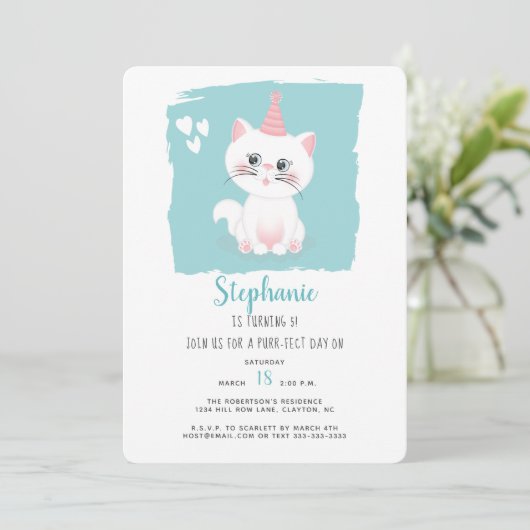 Kat Gesponnen op dag van geboorte Kaart (Staand voorkant)