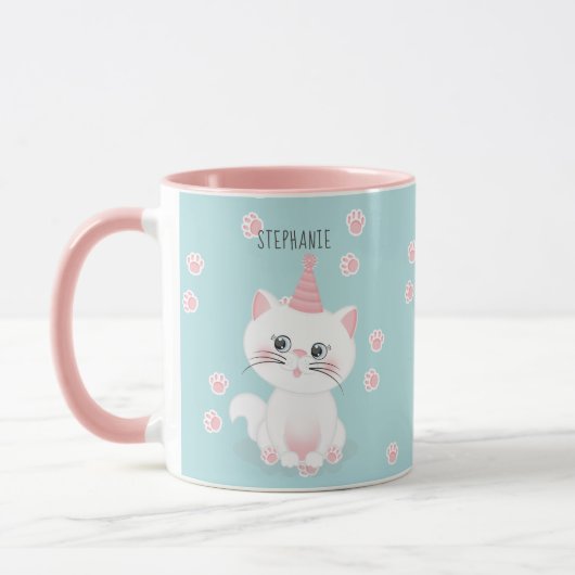 Kat Gesponnen op dag van geboorte Mok (Links)