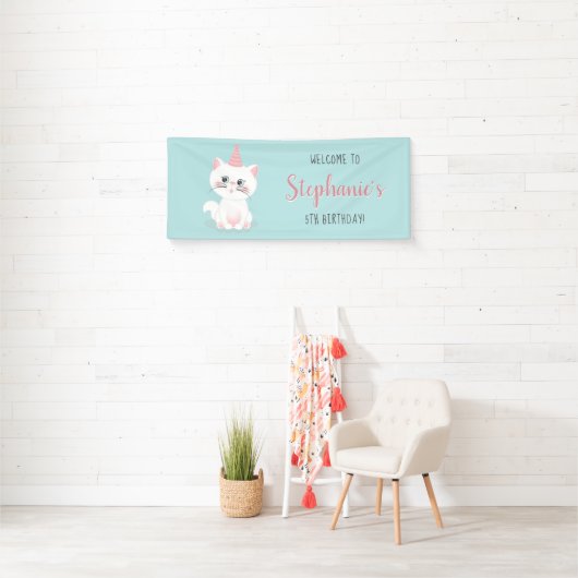 Kat Gesponnen op dag van geboorte Spandoek (Insitu)