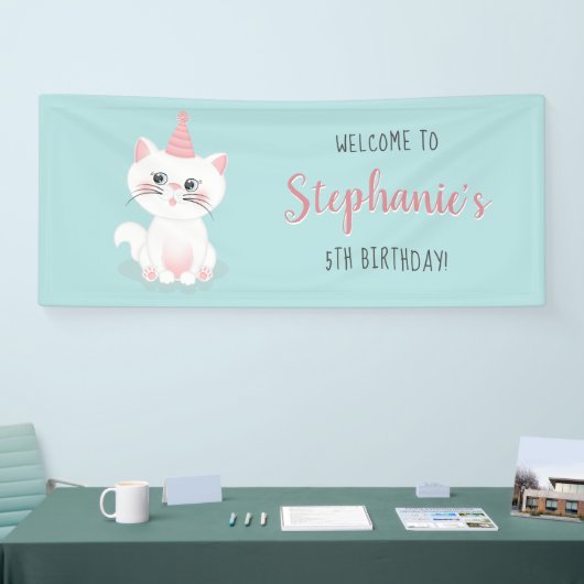 Kat Gesponnen op dag van geboorte Spandoek (Beurs)