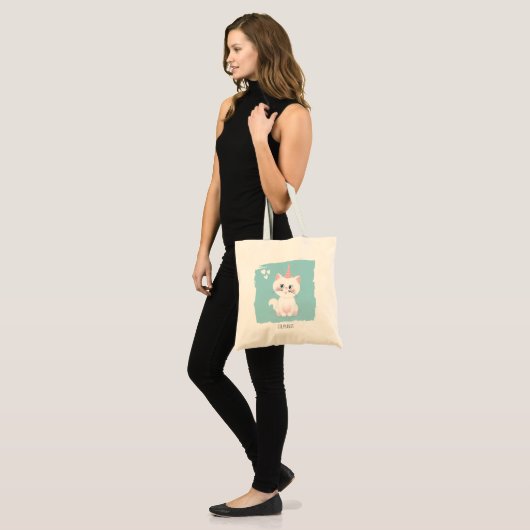 Kat Gesponnen op dag van geboorte Tote Bag (Voorkant (model))