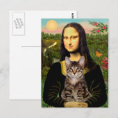 KAT (Gestreept) - Mona Lisa Briefkaart (Voorkant / Achterkant)