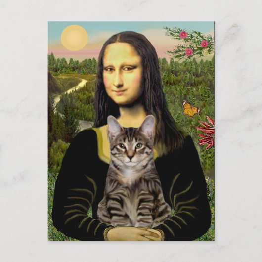 KAT (Gestreept) - Mona Lisa Briefkaart (Voorkant)