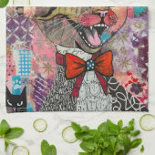 Kat Gevarieerd Gemengd Papier Collage Keukenhanddo Theedoek (Gevouwen)