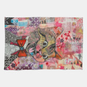 Kat Gevarieerd Gemengd Papier Collage Keukenhanddo Theedoek (Horizontaal)