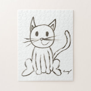 Kat, geverfd legpuzzel