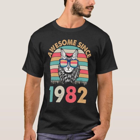 Kat Geweldige sinds 1982 Fijne verjaardag voor mij T-shirt (Voorkant)