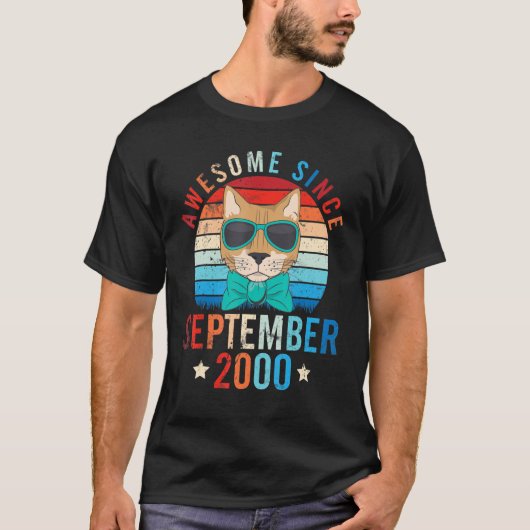 Kat Geweldige sinds september 2000 Happy Birthday T-shirt (Voorkant)