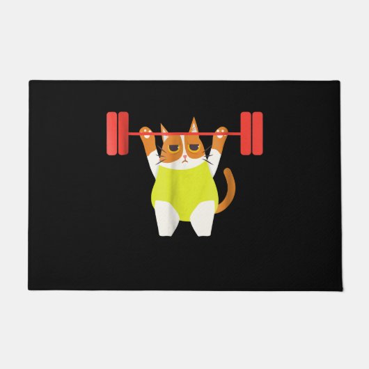 Kat-gewicht optillen Funny Cat Lover Workout Deurmat (Voorkant)