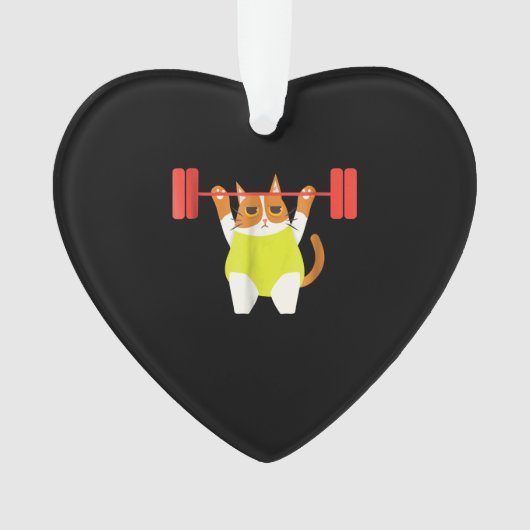 Kat-gewicht optillen Funny Cat Lover Workout Ornament (voorkant)