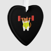 Kat-gewicht optillen Funny Cat Lover Workout Ornament (voorkant)