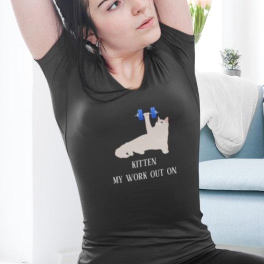 Kat Gewichten Kitten mijn werk op T-shirt