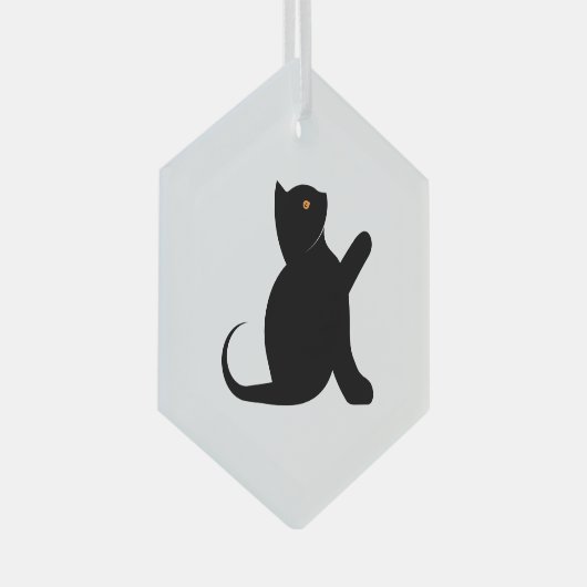 Kat Gezegde Hallo Glas Ornament (Voorkant Rechts)