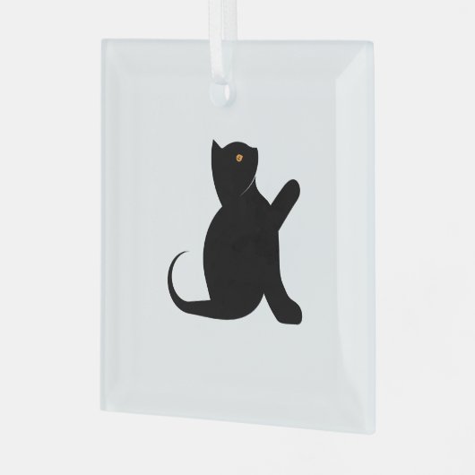 Kat Gezegde Hallo Glas Ornament (Voorkant links)